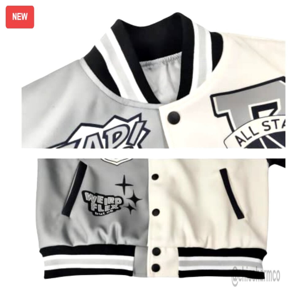 Varsity Jacket Lightweight Polyester Button Down … - image 4